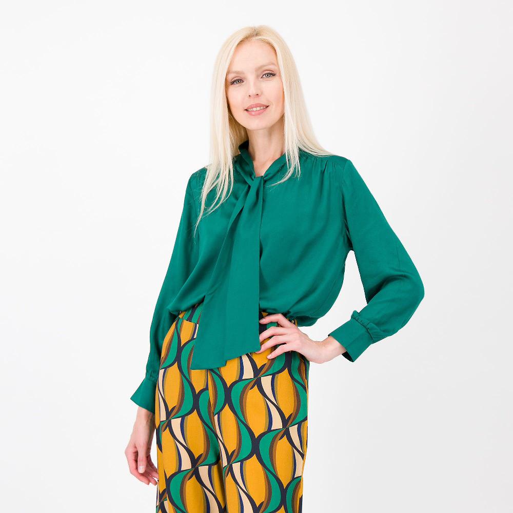 QVC Bianca Della Torre Blusa con fiocco allo scollo