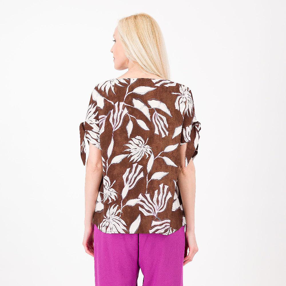 QVC Bianca Della Torre Blusa Fantasia In 100% Viscosa Maniche A Kimono Made In Italy