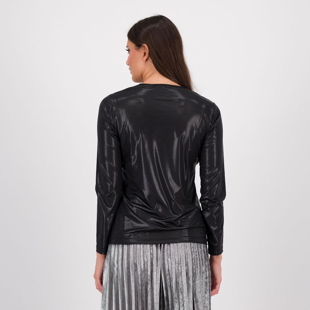 QVC Bianca Della Torre Blusa In Jersey Stretch Con Maniche Lunghe