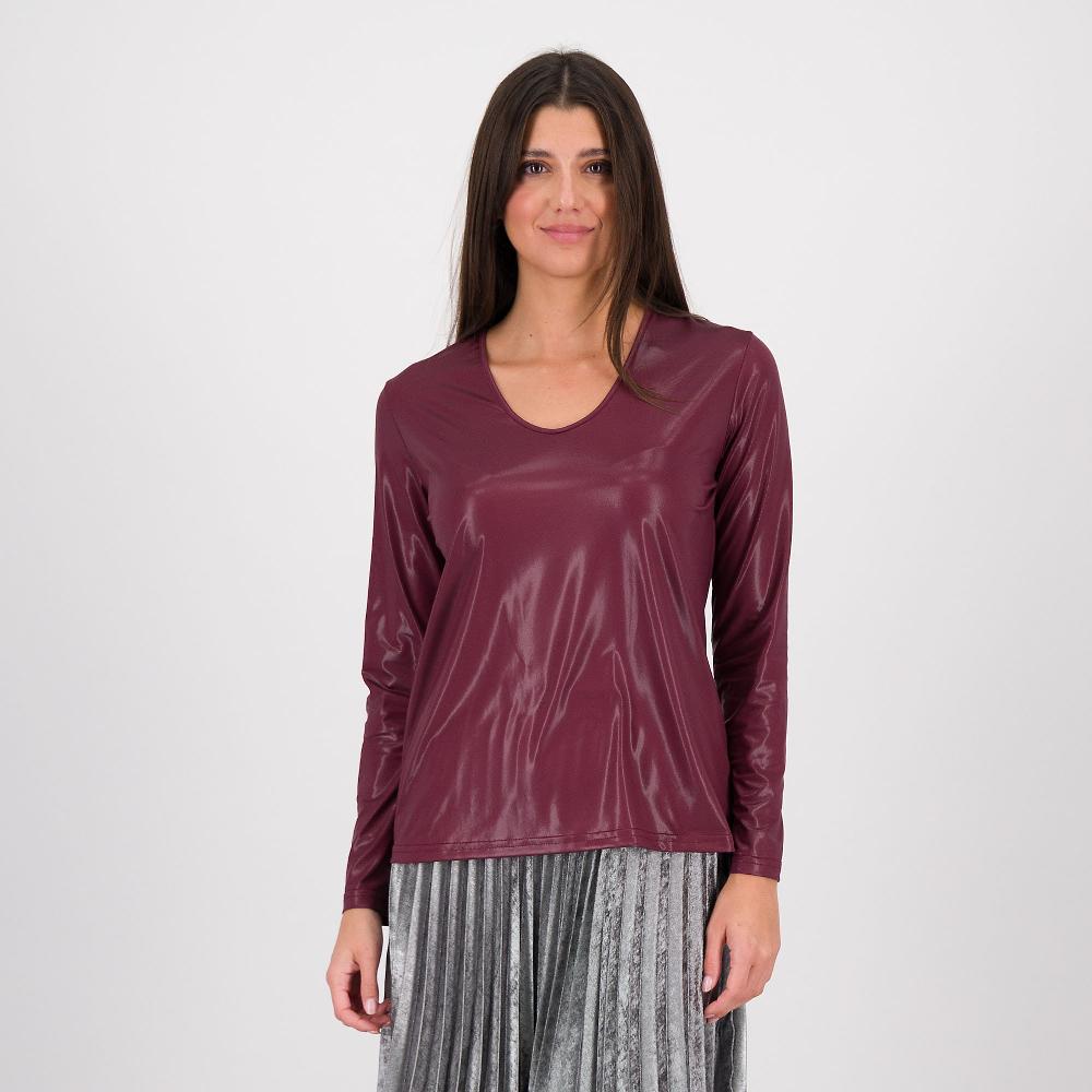 QVC Bianca Della Torre Blusa in jersey stretch con maniche lunghe