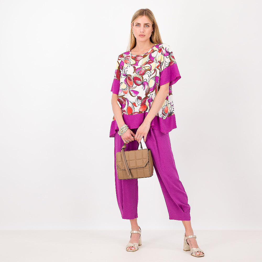 QVC Bianca Della Torre Blusa In Mussola Fantasia Fondo Asimmetrico Made In Italy
