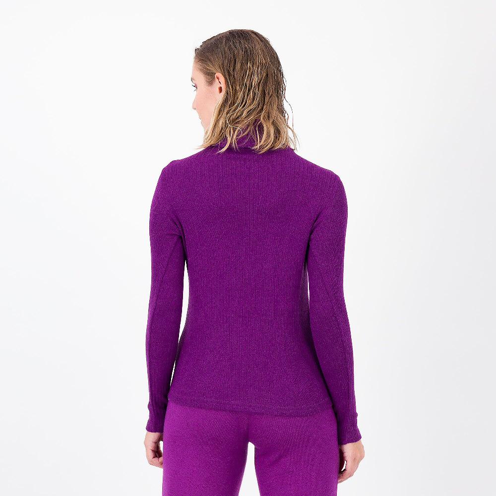 QVC Bianca Della Torre Dolcevita A Costa In Maglia Di Misto Viscosa