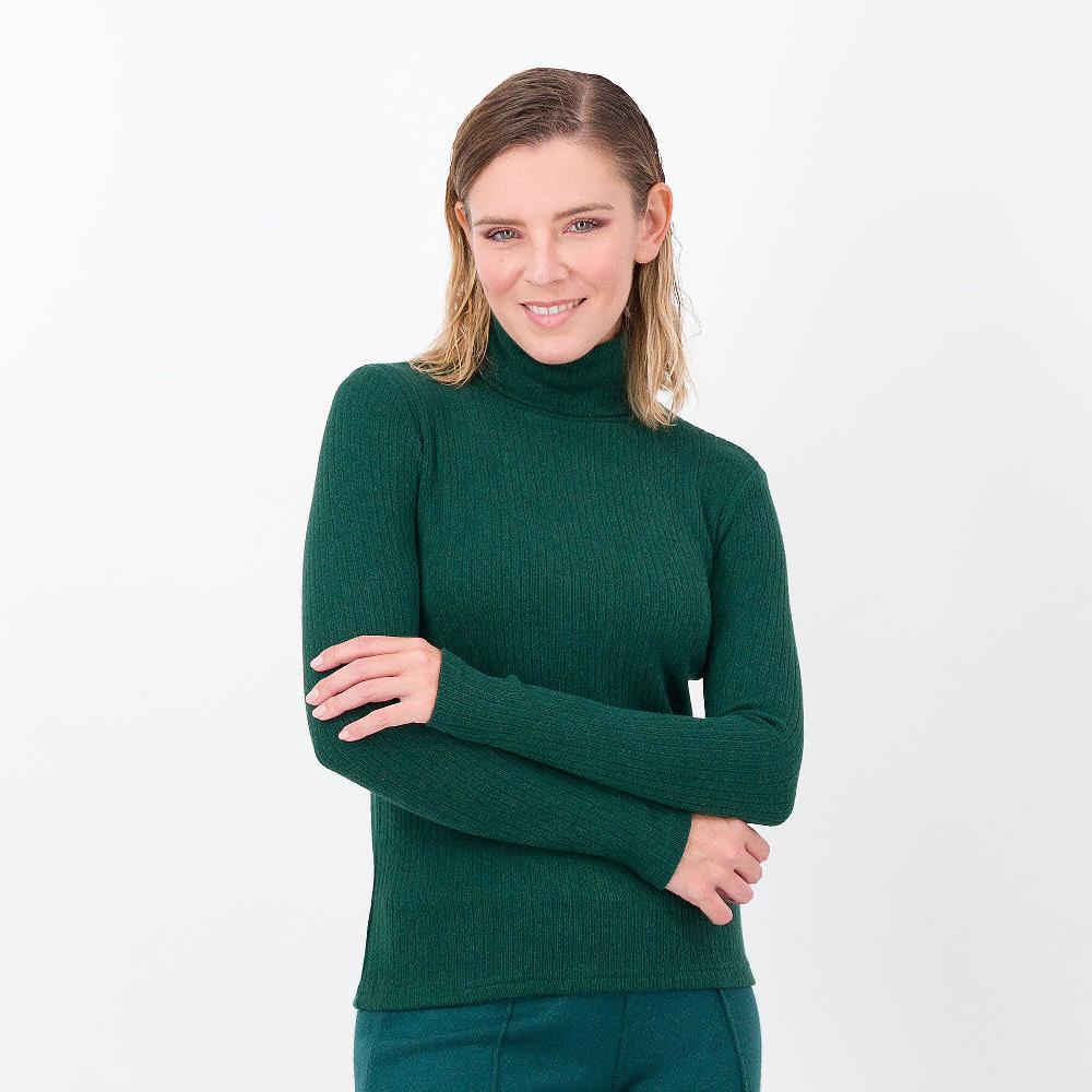 QVC Bianca Della Torre Dolcevita a costa in maglia di misto viscosa