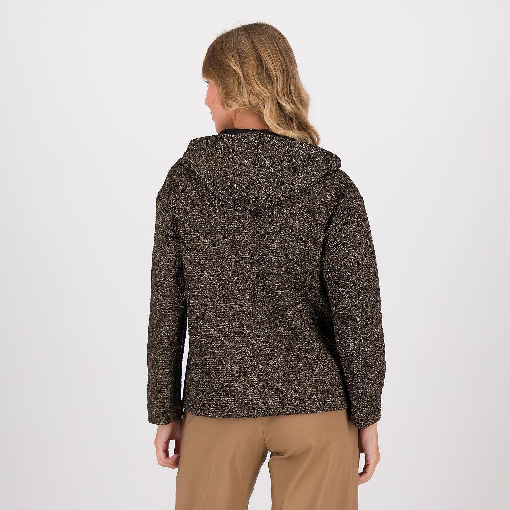 QVC Bianca Della Torre Giubbino In Jersey Jacquard Con Lamé E Con Cappuccio
