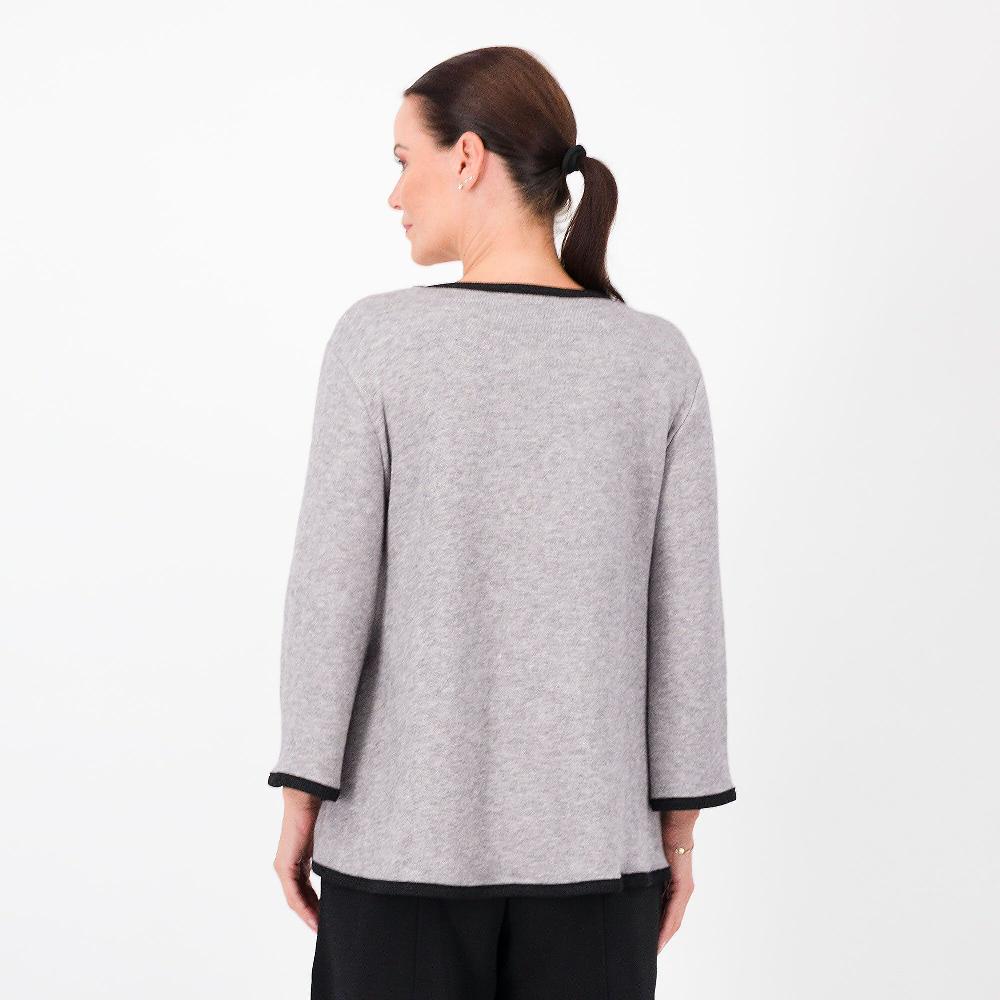 QVC Bianca Della Torre Maglia Ampia In Filato Con Profili In Lamé
