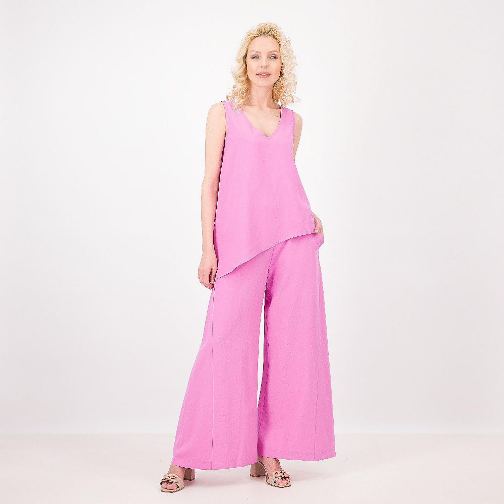 QVC Bianca Della Torre Maglia Asimmetrica In Viscosa E Lino