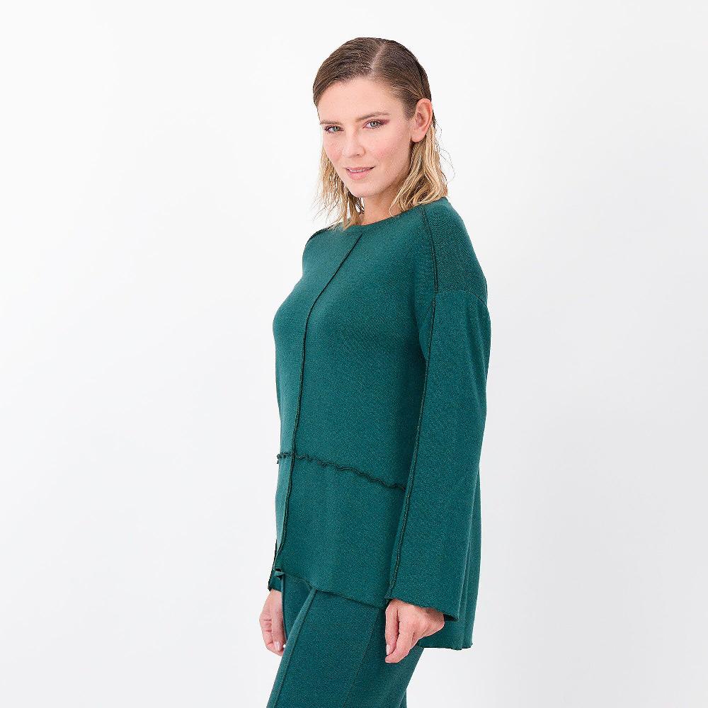 QVC Bianca Della Torre Maglia boxy con cuciture in rilievo