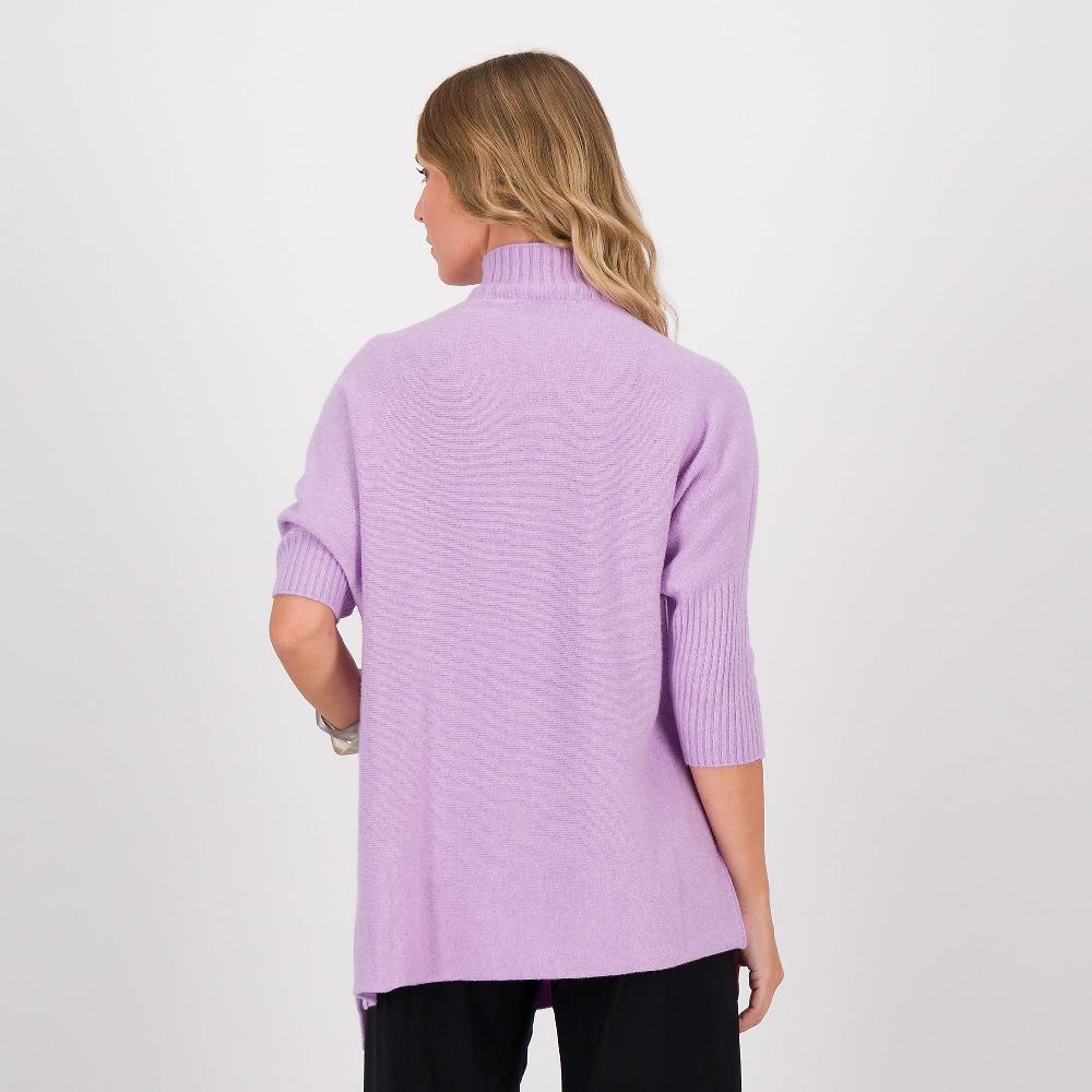QVC Bianca Della Torre Maglia Dolcevita Maxi Con Fondo E Maniche Asimmetrici