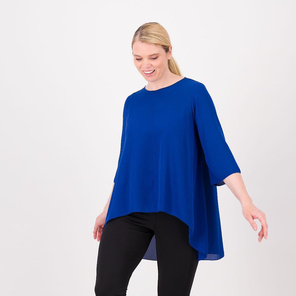 QVC Bianca Della Torre Maglia In Georgette Con Retro Più Lungo