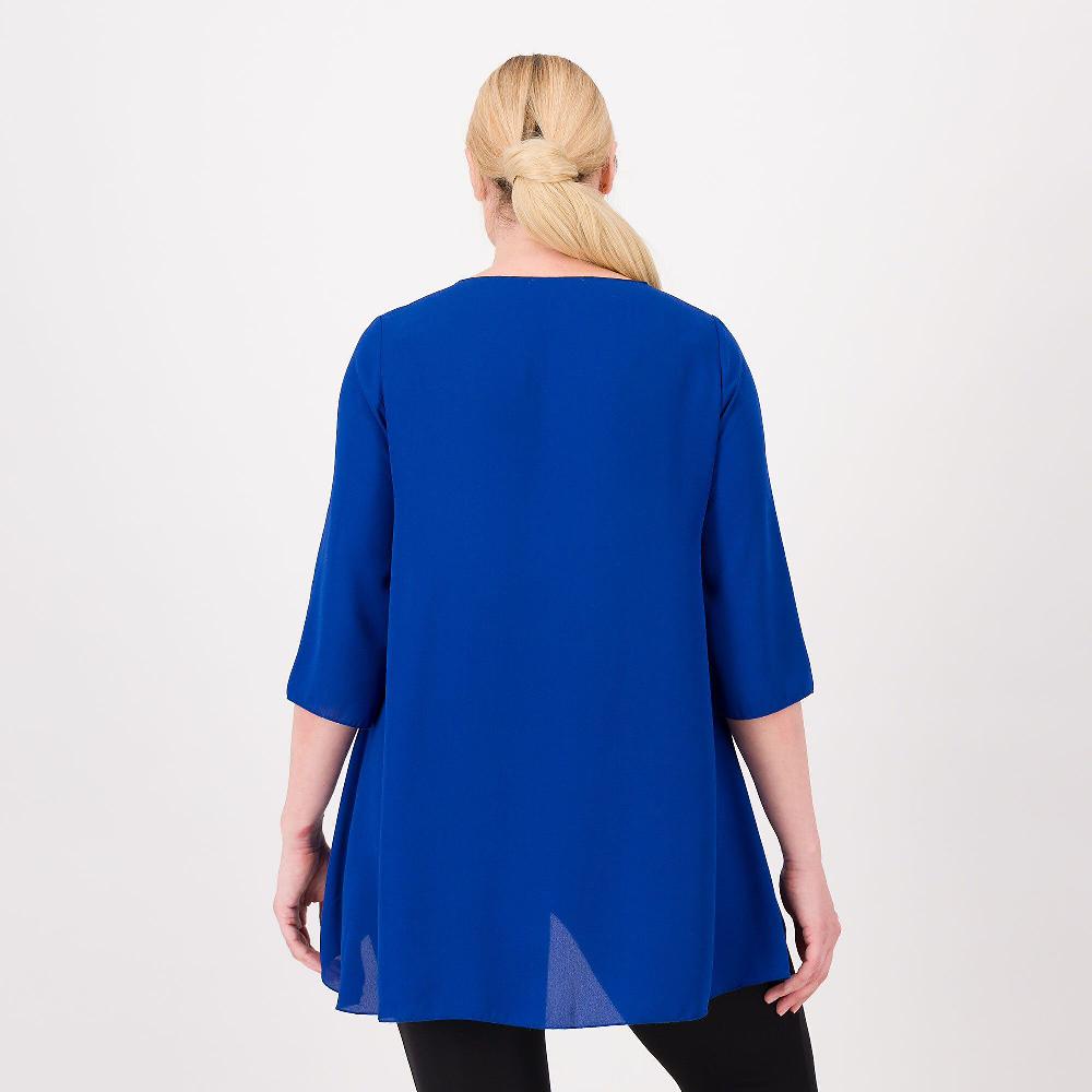 QVC Bianca Della Torre Maglia In Georgette Con Retro Più Lungo