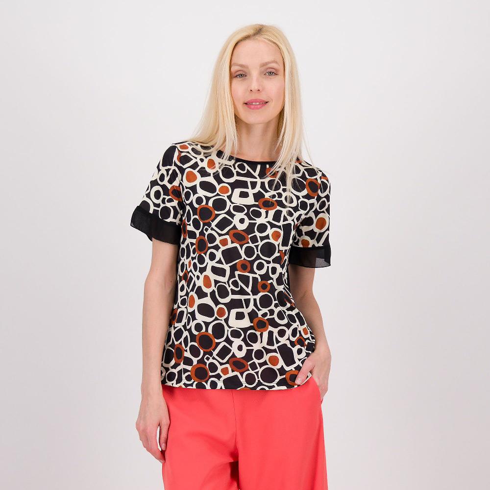 QVC Bianca Della Torre Maglia in jersey fantasia con rouche