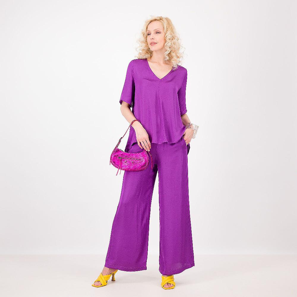 QVC Bianca Della Torre Maglia In Raso Di Viscosa Con Scollo A V