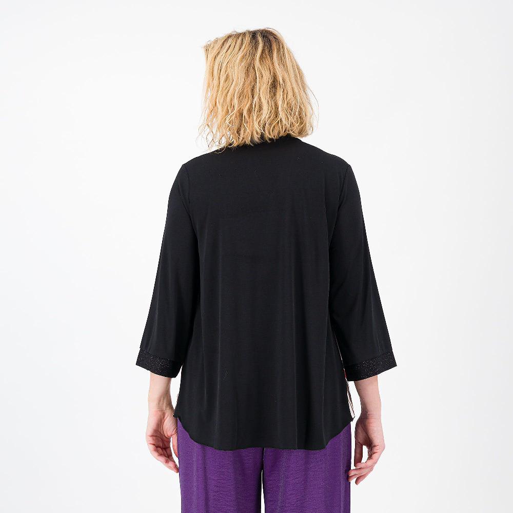 QVC Bianca Della Torre Maglia In Raso Fantasia Con Polsi Lamé