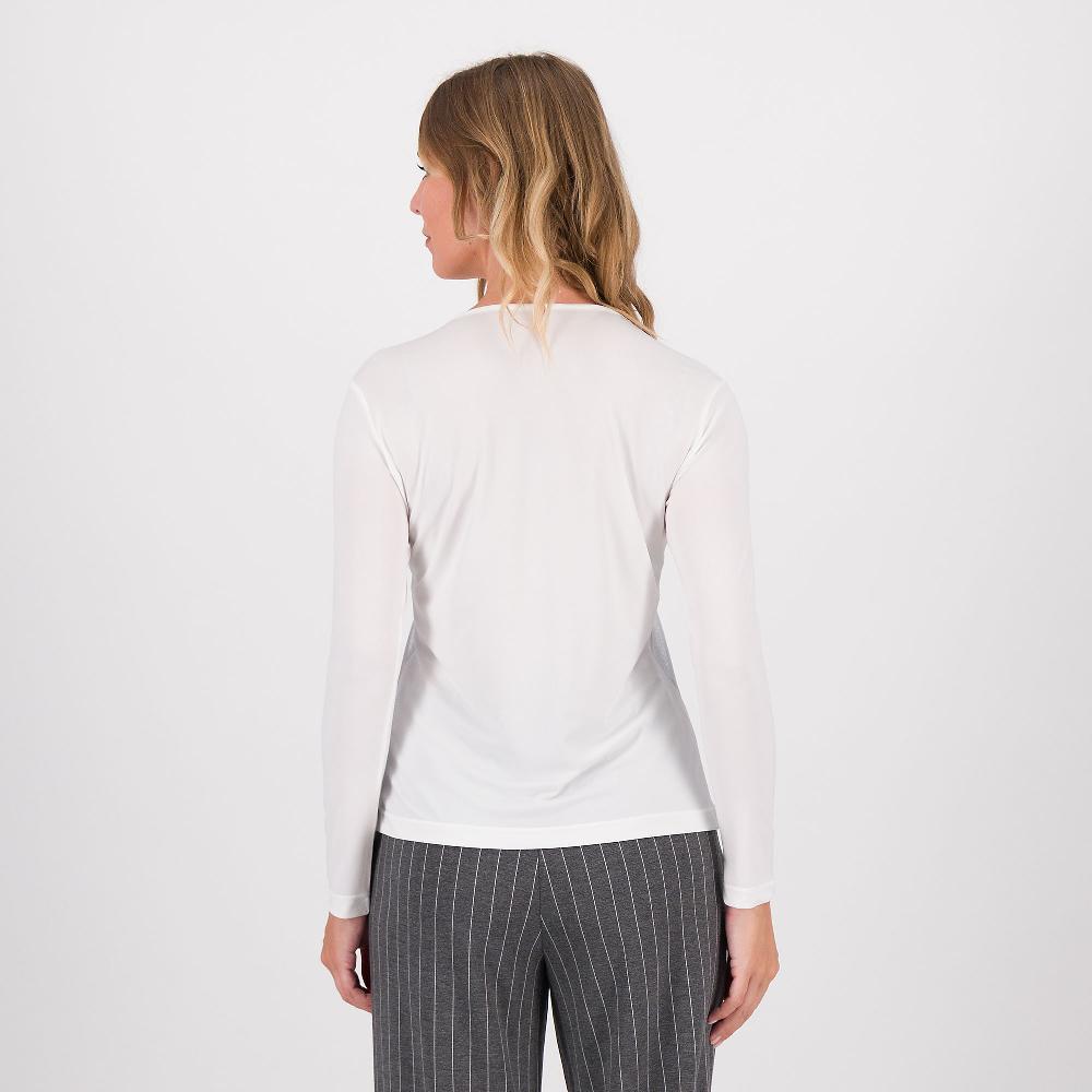 QVC Bianca Della Torre Maglia Laminata Davanti Con Maniche Lunghe