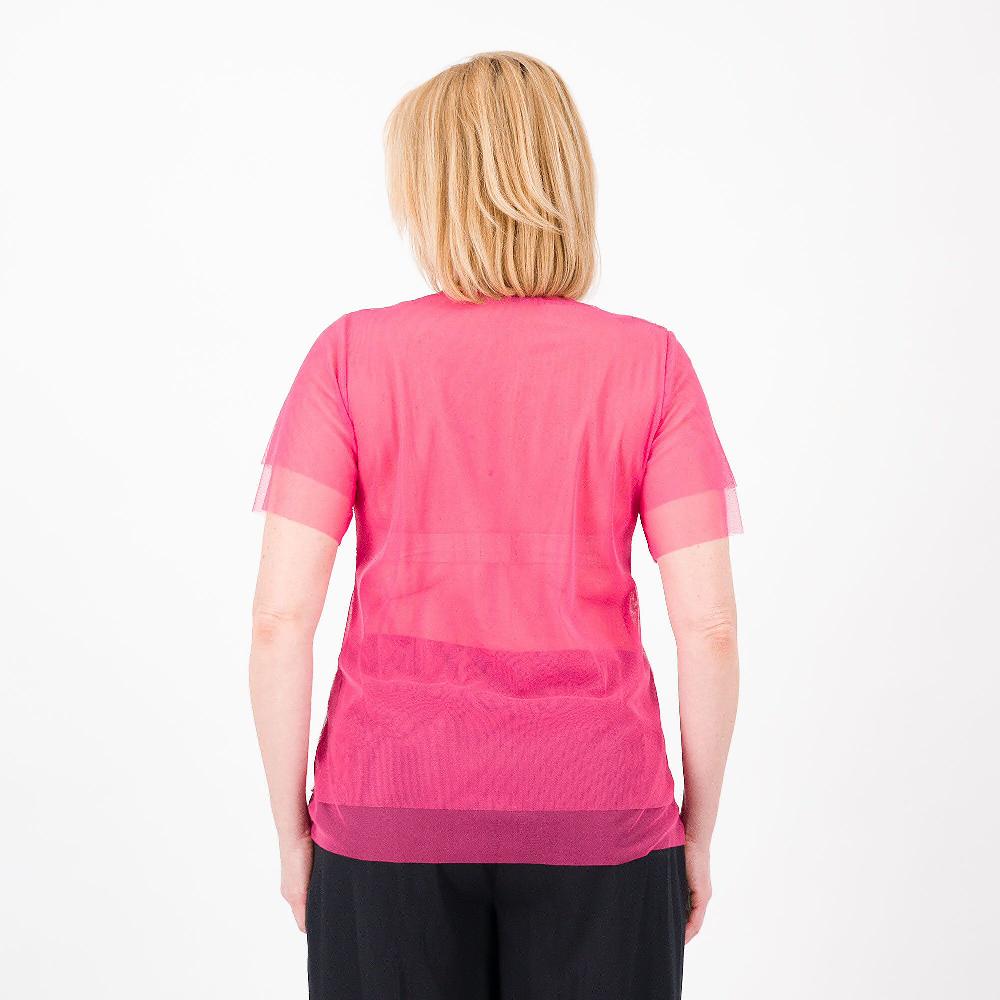 QVC Bianca Della Torre Maglia Maniche Corte In Tulle Con Paillette