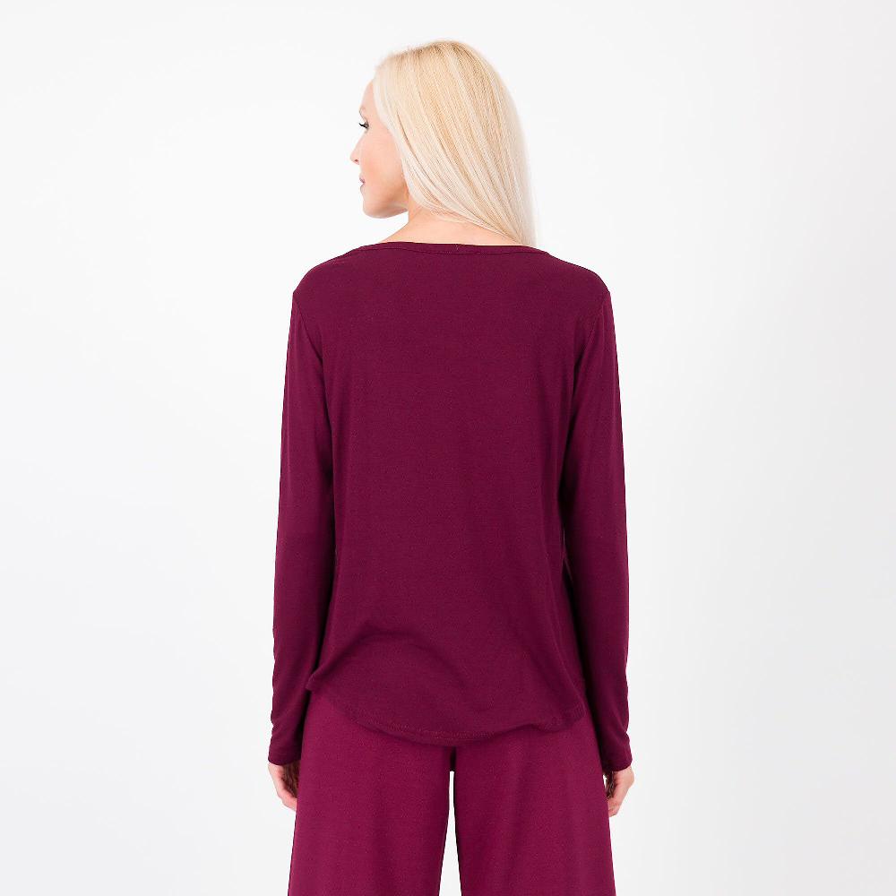 QVC Bianca Della Torre Maglia Maniche Lunghe In Jersey Di Viscosa Fondo Stondato Made In Italy