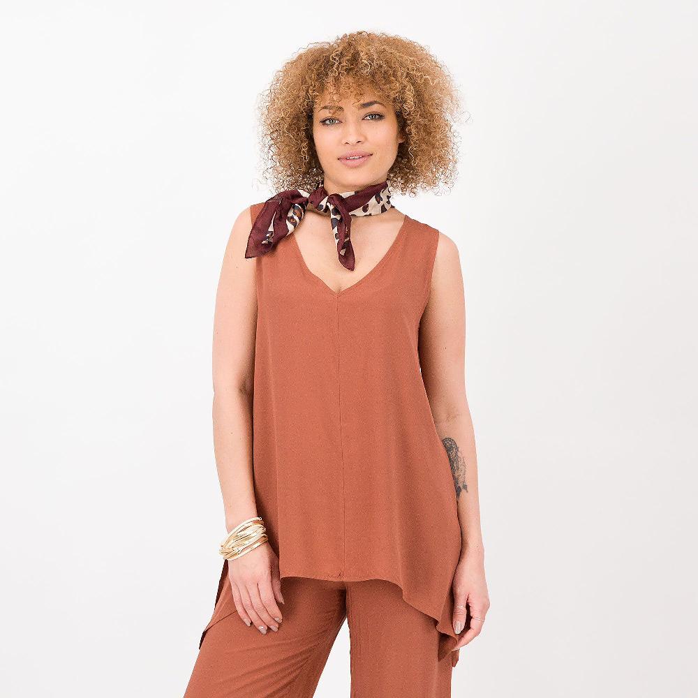 QVC Bianca Della Torre Maglia smanicata in mussola di viscosa