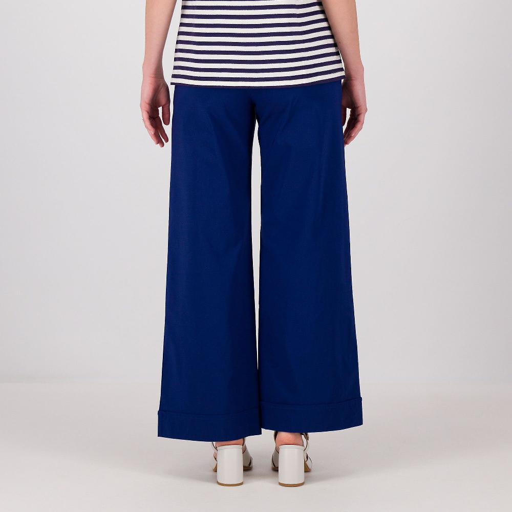 QVC Bianca Della Torre Pantaloni Ampi In Bengalina Di Viscosa Stretch Risvolto Al Fondo