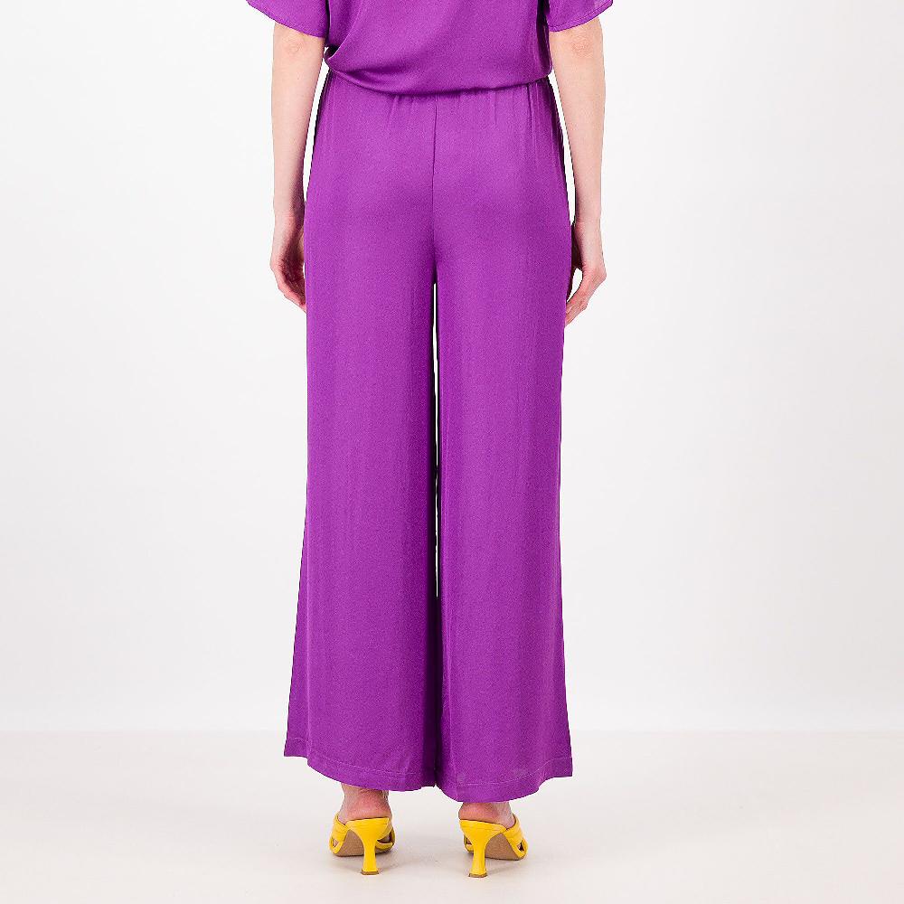 QVC Bianca Della Torre Pantaloni Ampi In Raso Di Viscosa Con Tasche Made In Italy