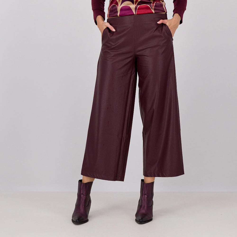 QVC Bianca Della Torre Pantaloni ampi in tessuto spalmato