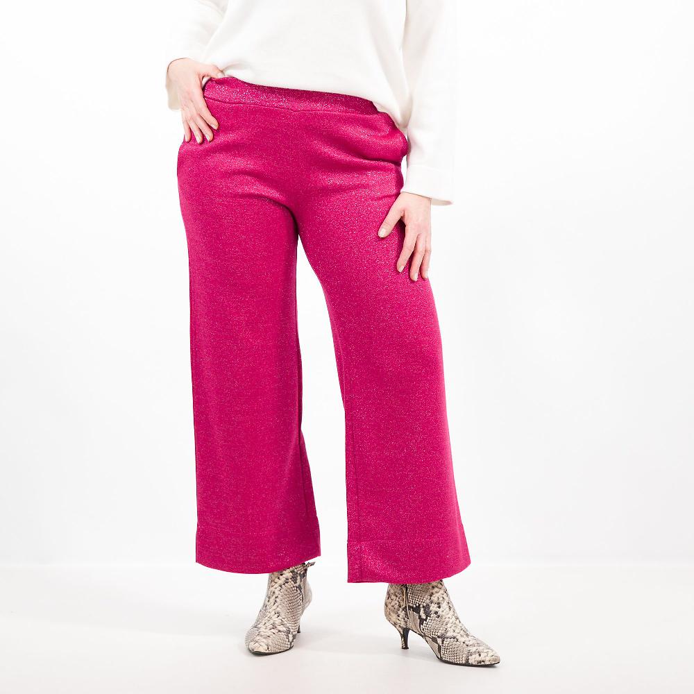 QVC Bianca Della Torre Pantaloni cropped in filato con lamé