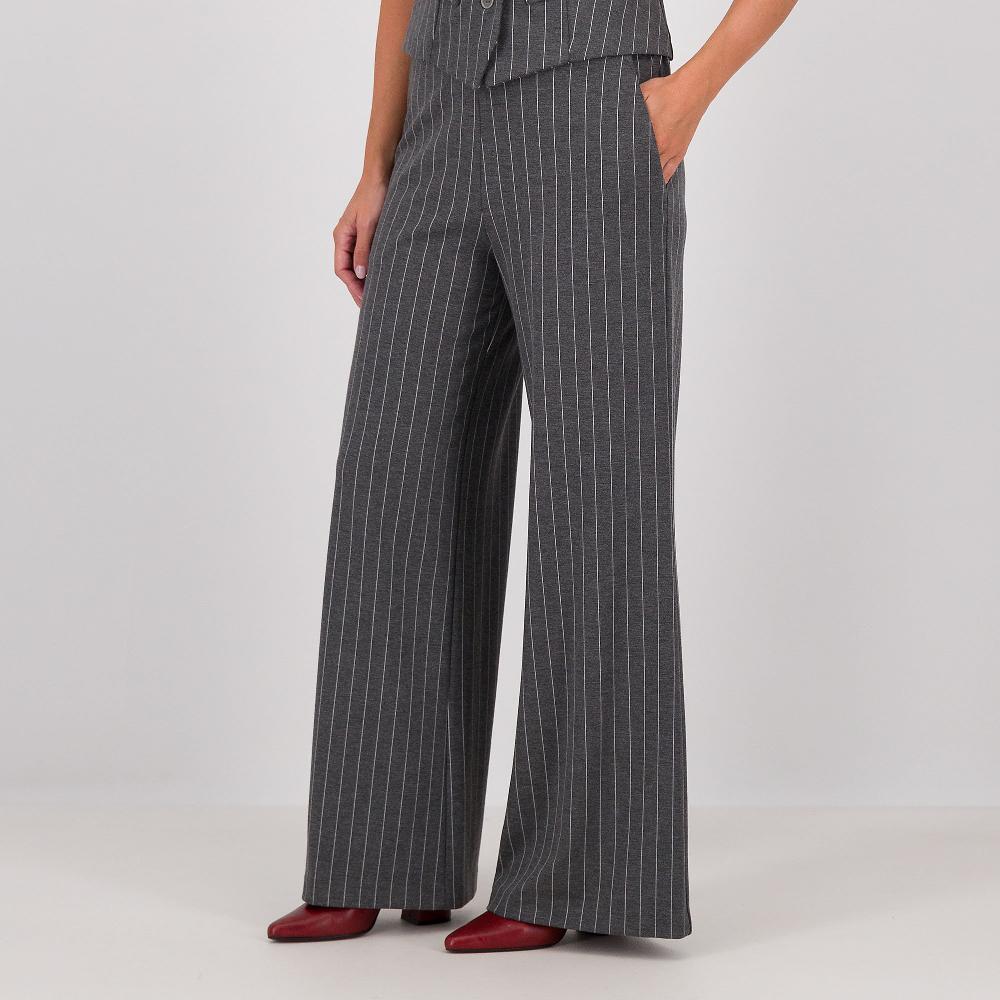 QVC Bianca Della Torre Pantaloni palazzo gessati con tasche laterali