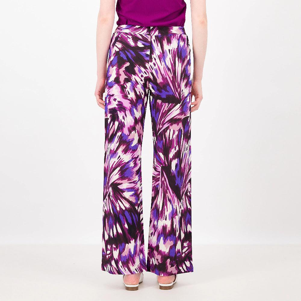 QVC Bianca Della Torre Pantapalazzo Fantasia In Viscosa Stretch Vita Elasticata Made In Italy