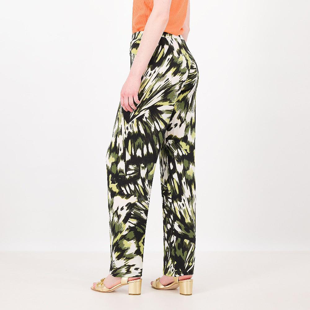QVC Bianca Della Torre Pantapalazzo Fantasia In Viscosa Stretch Vita Elasticata Made In Italy