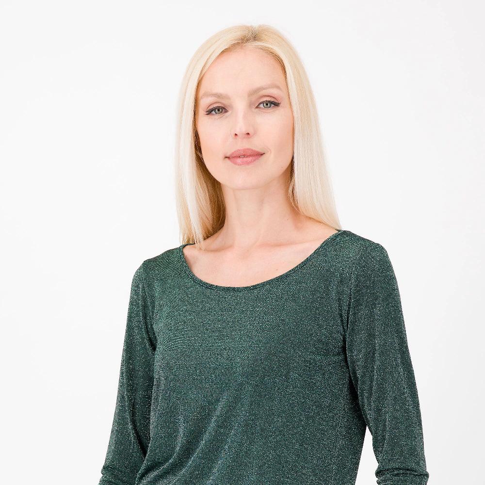 QVC Bianca Della Torre T-shirt Lamè In Misto Viscosa Con Scollo A Madonna Made In Italy