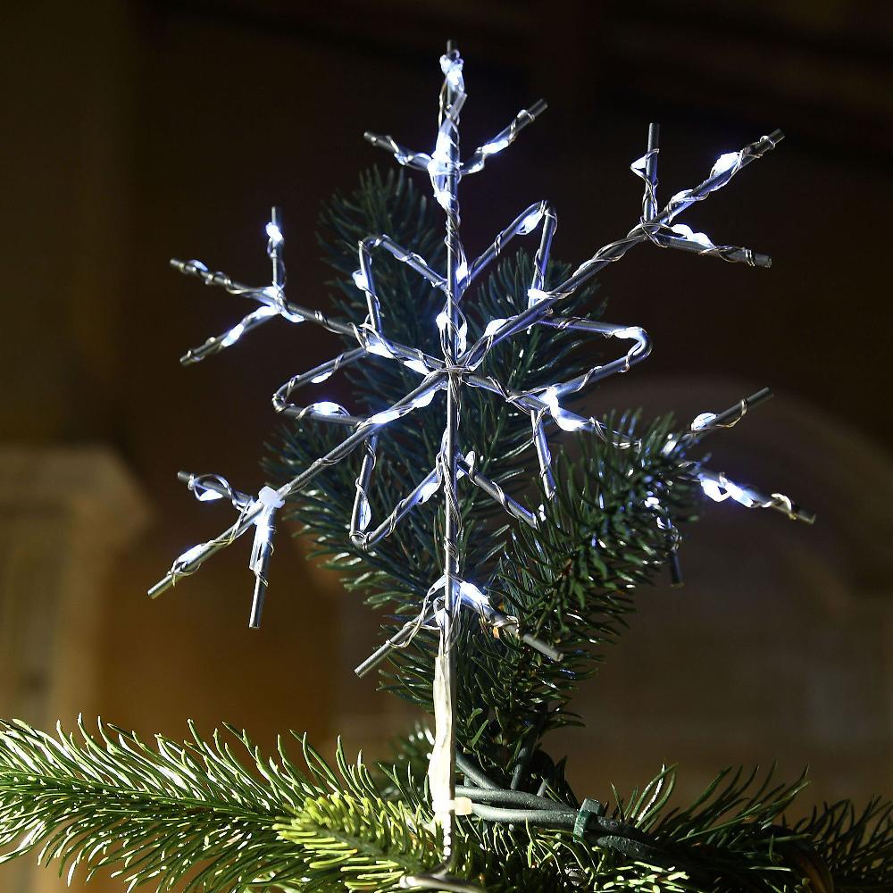 QVC Blachere Puntale LED per albero di Natale design fiocco di neve