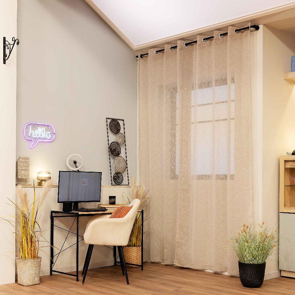 QVC Bottega Textiles 2 tende Sandy filtranti con anelli 140x280 cm