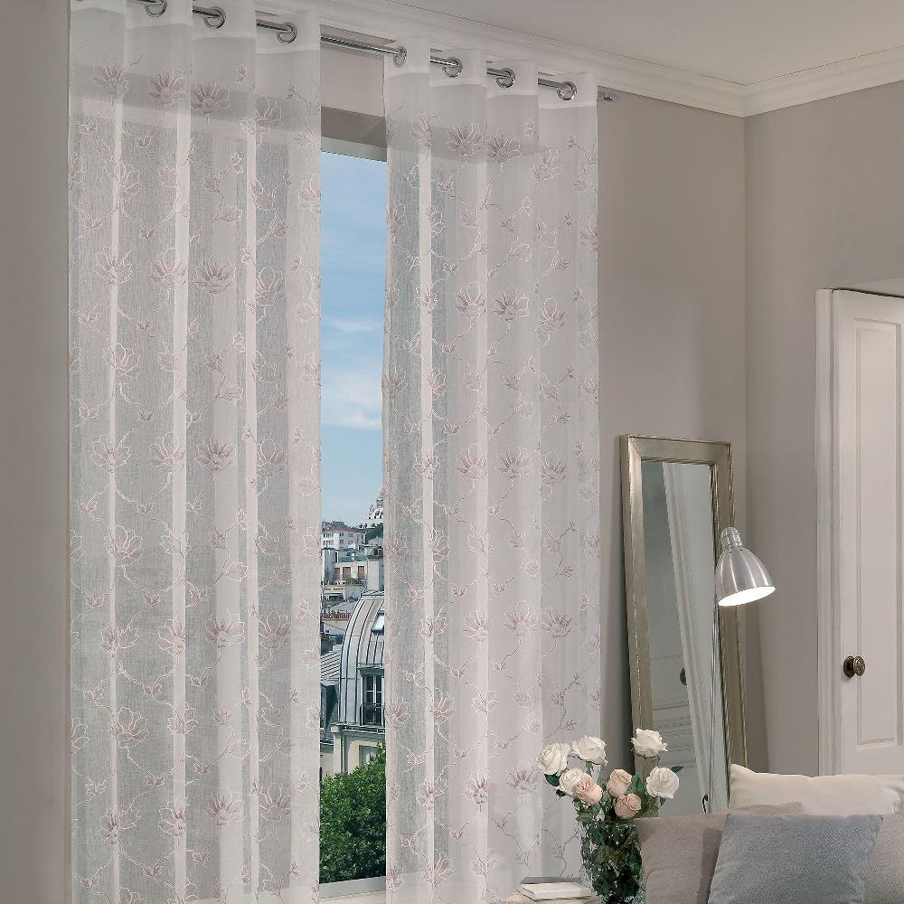 QVC Bottega Textiles Set 2 Tende Liberty con anelli poliestere ricamato 140x280cm