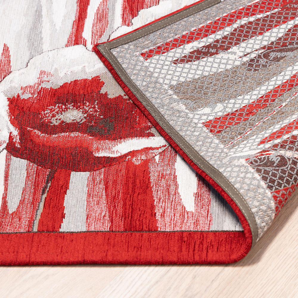 QVC By Suardi Tappeto Amsterdam In Misto Cotone Motivo Papaveri Fondo Antiscivolo