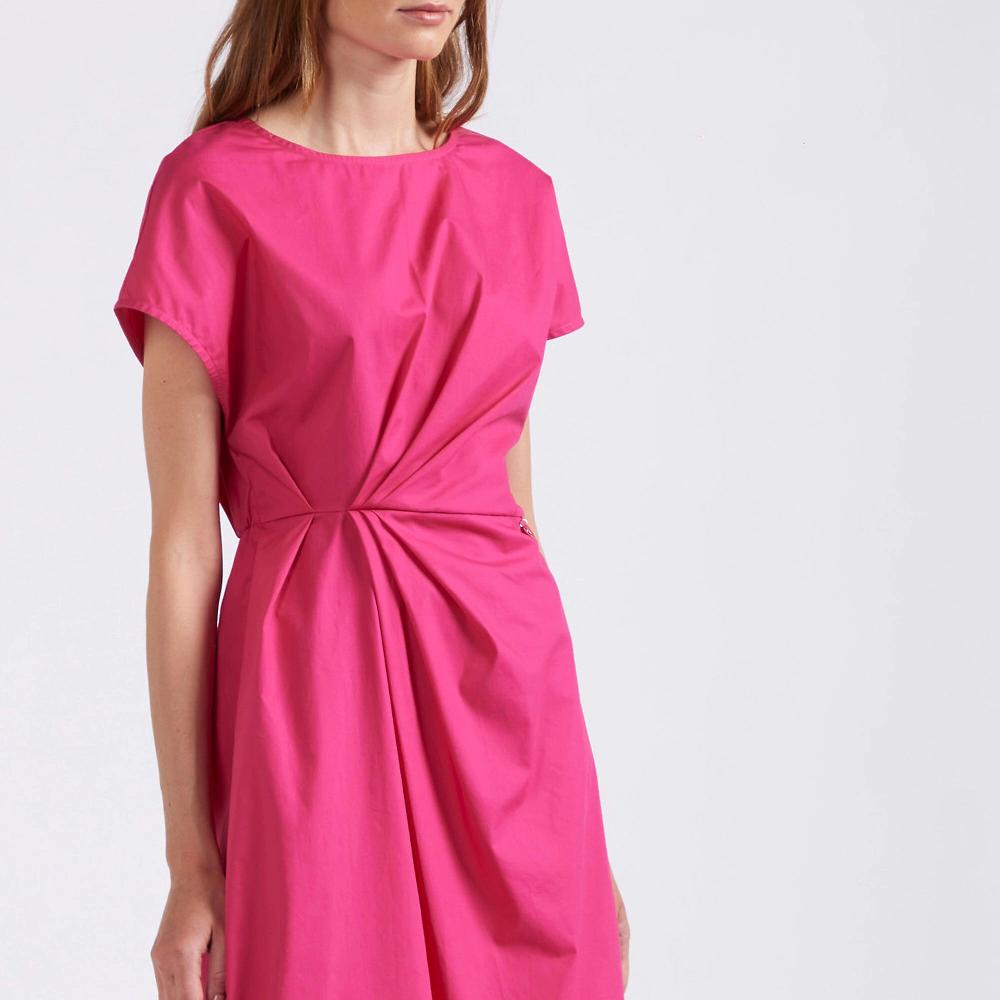 QVC Cafè Noir Abito In Popeline Di Cotone Con Pieghe A Drappeggio