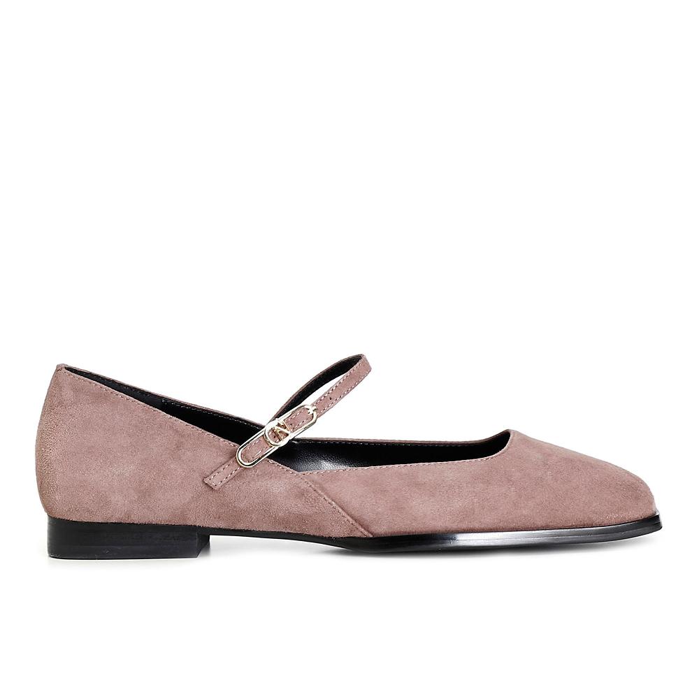 QVC Cafè Noir Ballerine Mary Jane in pelle con cinturino regolabile