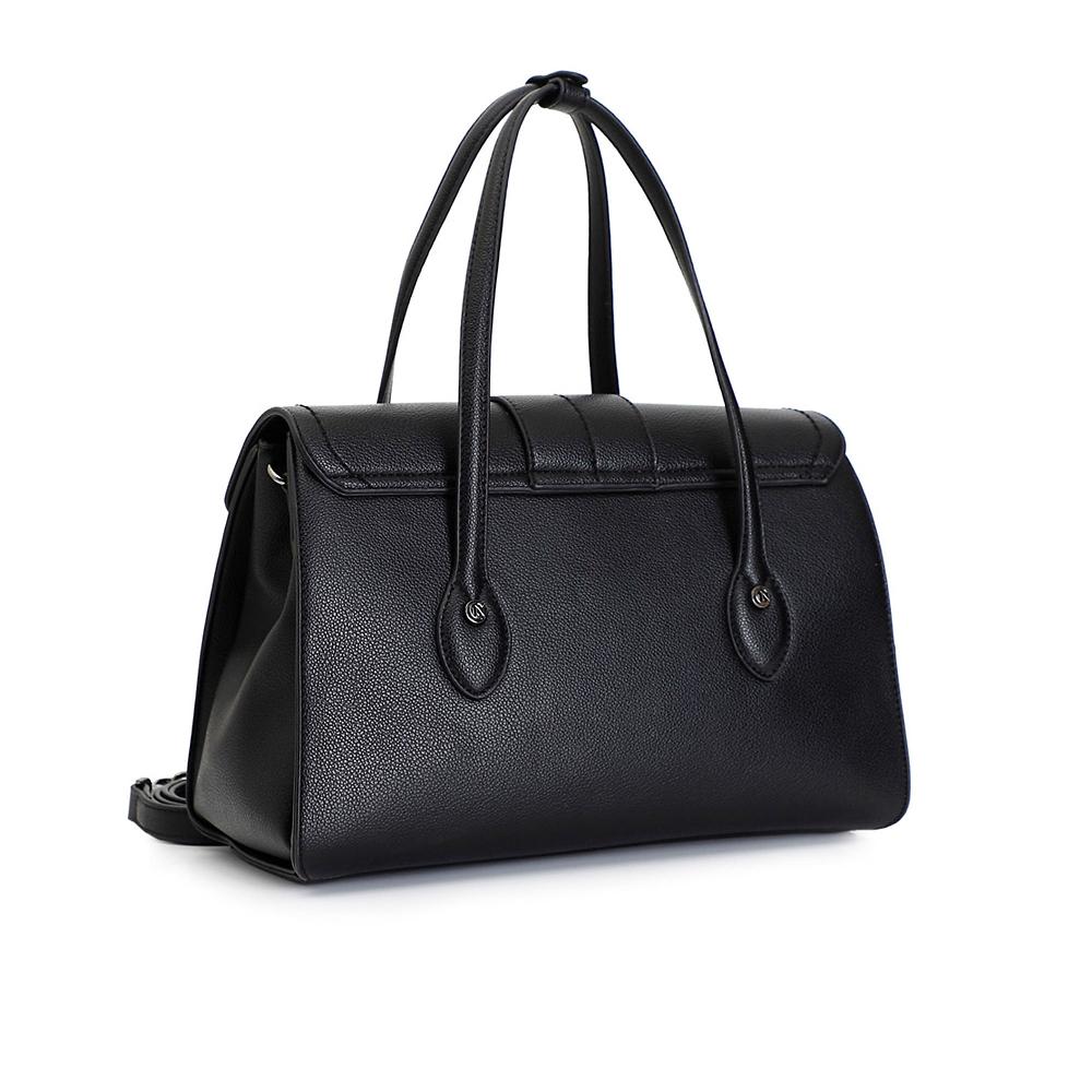 QVC Cafè Noir Borsa A Mano Effetto Martellato Tracolla Removibile