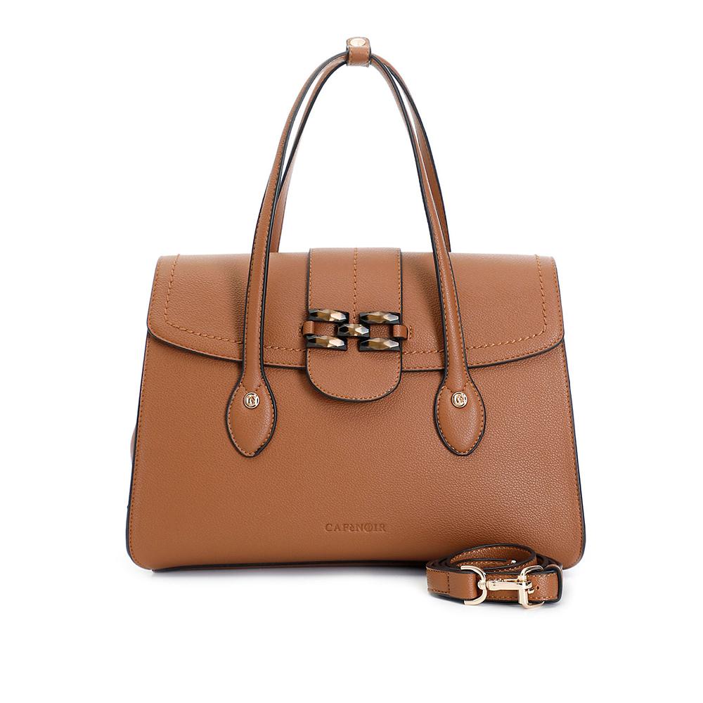 QVC Cafè Noir Borsa a mano effetto martellato tracolla removibile