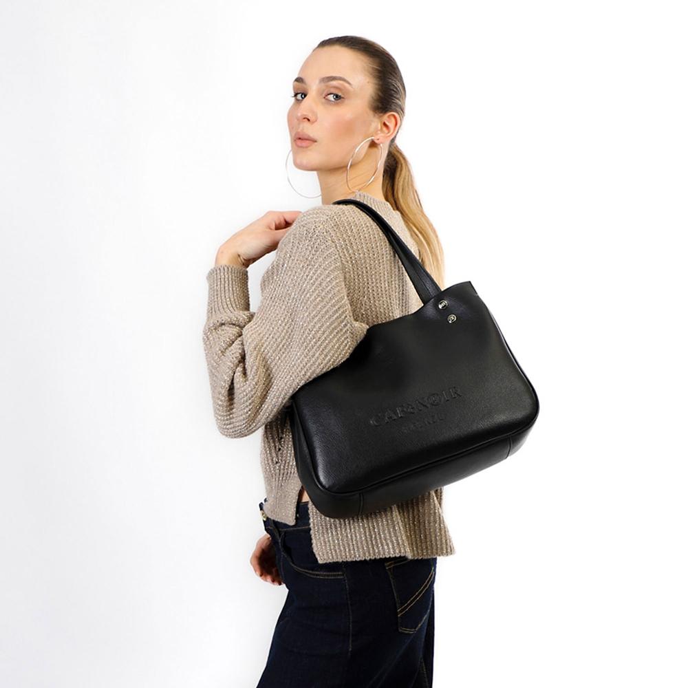 QVC Cafè Noir Borsa Shopper A Spalla Con Tracolla Removibile