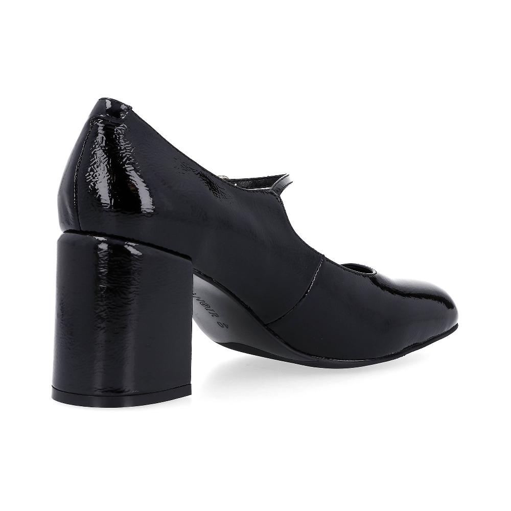 QVC Cafè Noir Mary Jane In Pelle Con Punta Quadrata Con Tacco Ampio 8 Cm