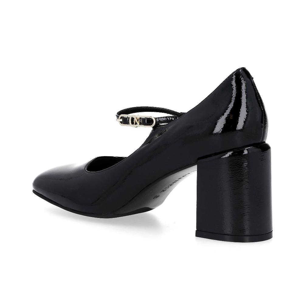 QVC Cafè Noir Mary Jane In Pelle Con Punta Quadrata Con Tacco Ampio 8 Cm