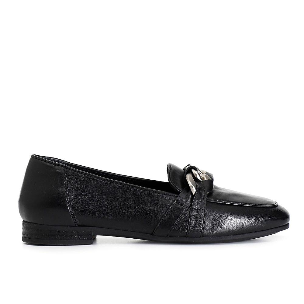 QVC Cafè Noir Mocassini in pelle con fascette intrecciate