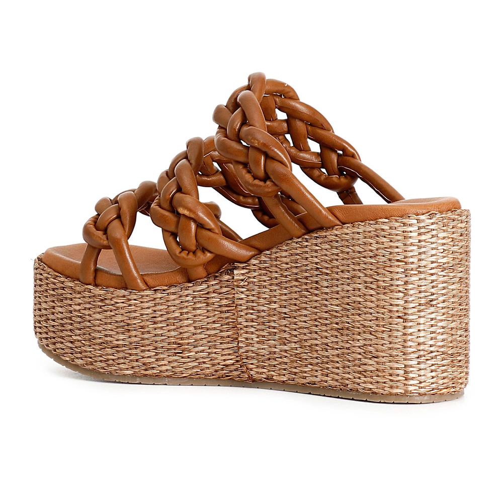 QVC Cafè Noir Sandali A Fasce Intrecciate Con Zeppa 4 5-8 Cm