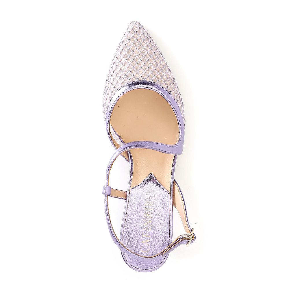 QVC Cafè Noir Slingback Sfilata Design Asimmetrico E Tacco 4 5 Cm