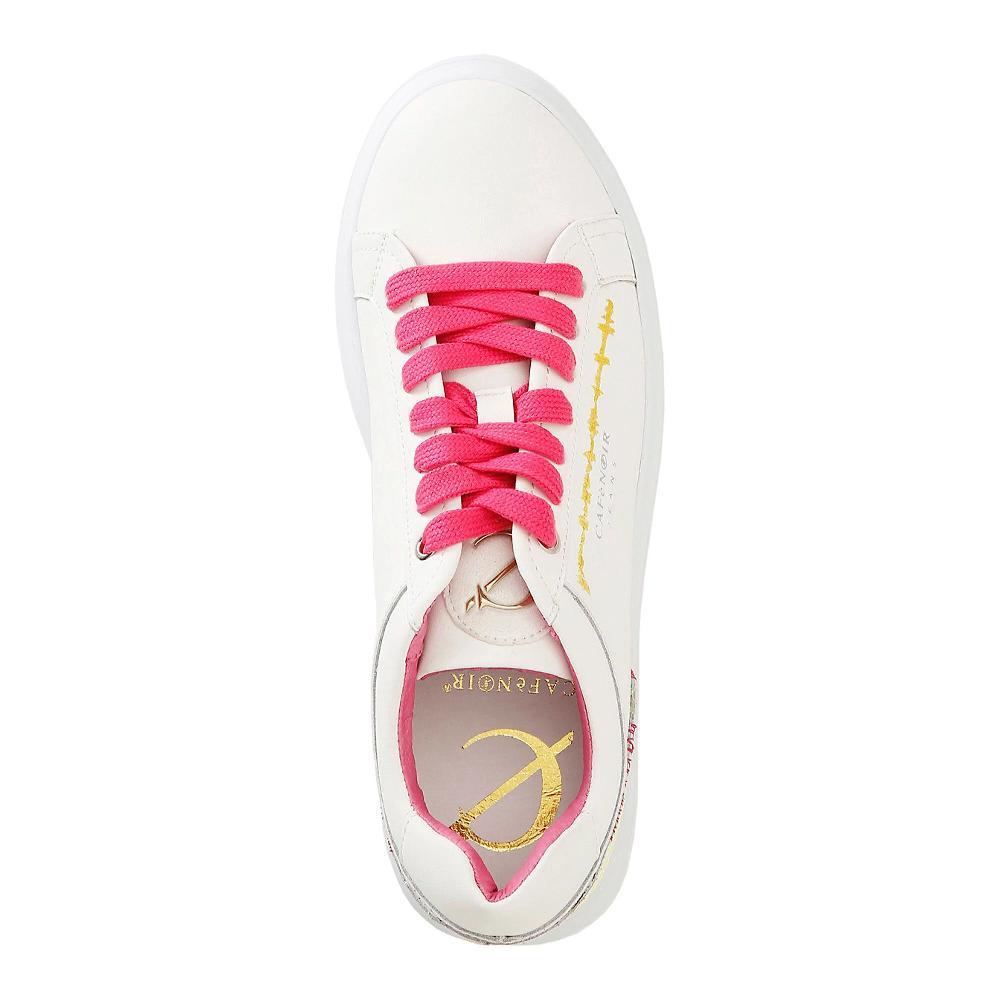 QVC Cafè Noir Sneaker Con Lacci A Contrasto E Cuciture Colorate