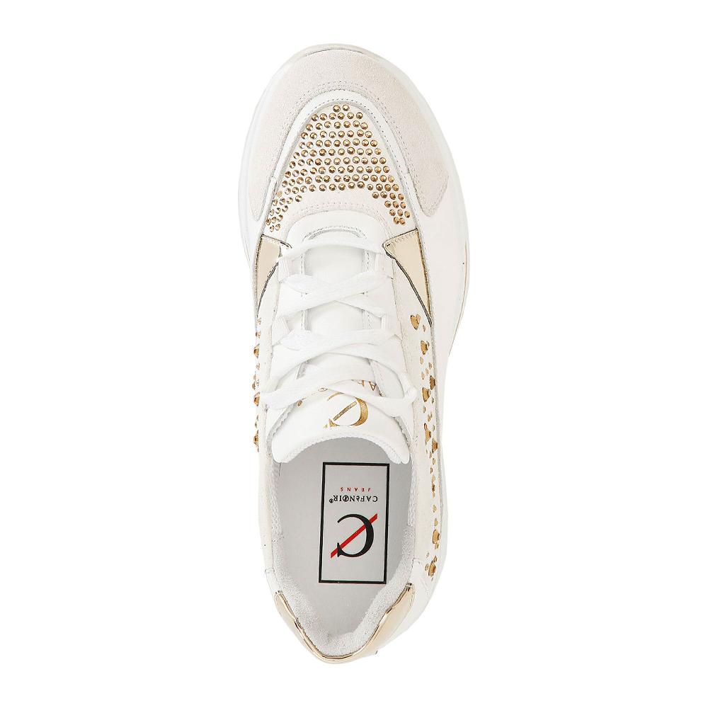 QVC Cafè Noir Sneaker Stringate In Pelle Con Tacco 5 Cm