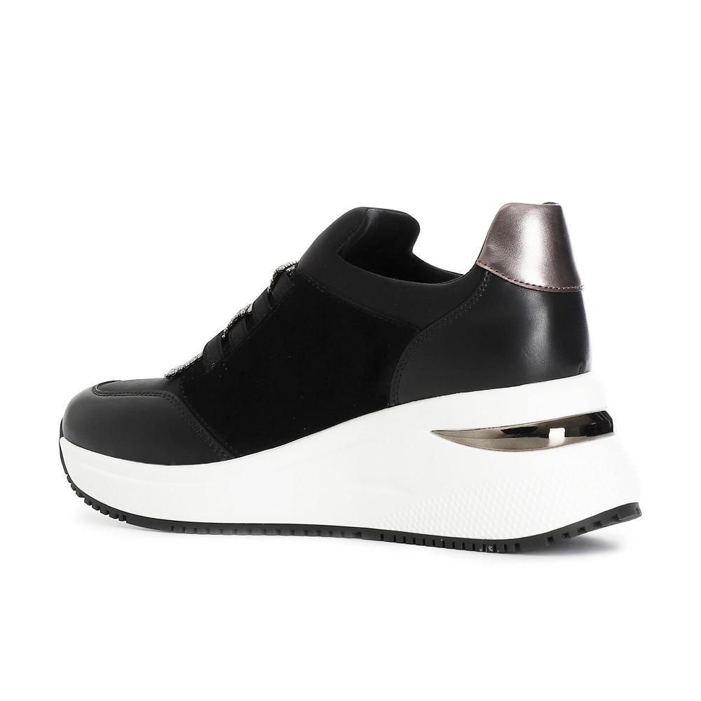 QVC Cafè Noir Sneakers Slip On Con Inserti In Pelle E Strass