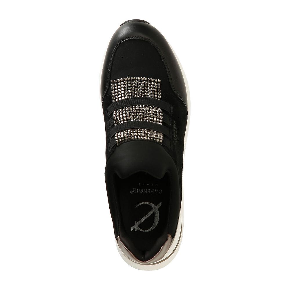 QVC Cafè Noir Sneakers Slip On Con Inserti In Pelle E Strass