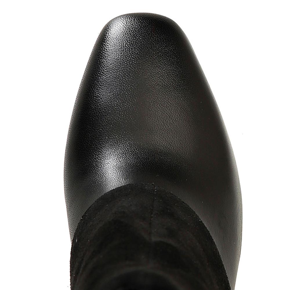 QVC Cafè Noir Tronchetti In Pelle Con Gambale Rivestito E Tacco 8 Cm