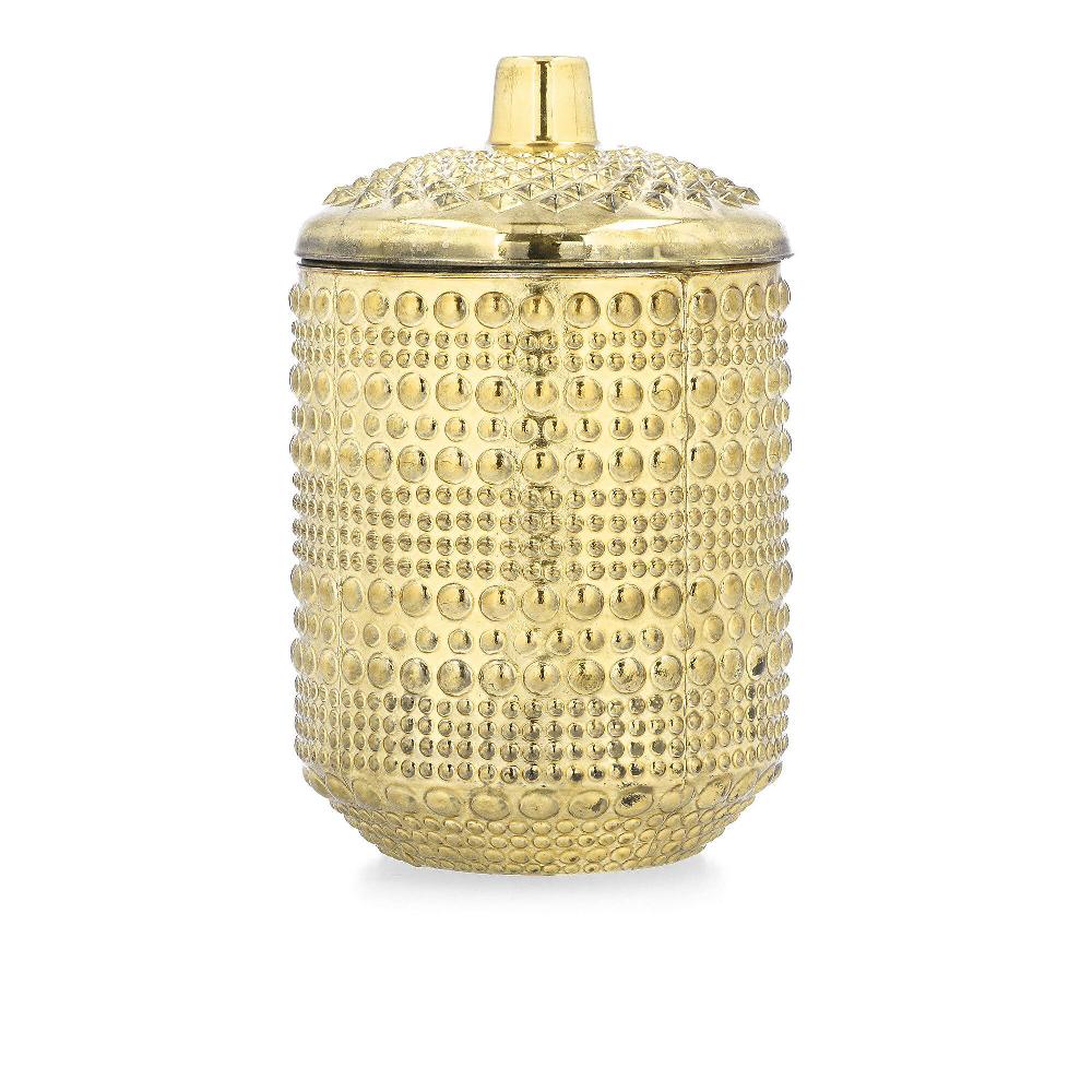 QVC Candele Firenze Candela in vasetto di vetro metallizzato con tappo