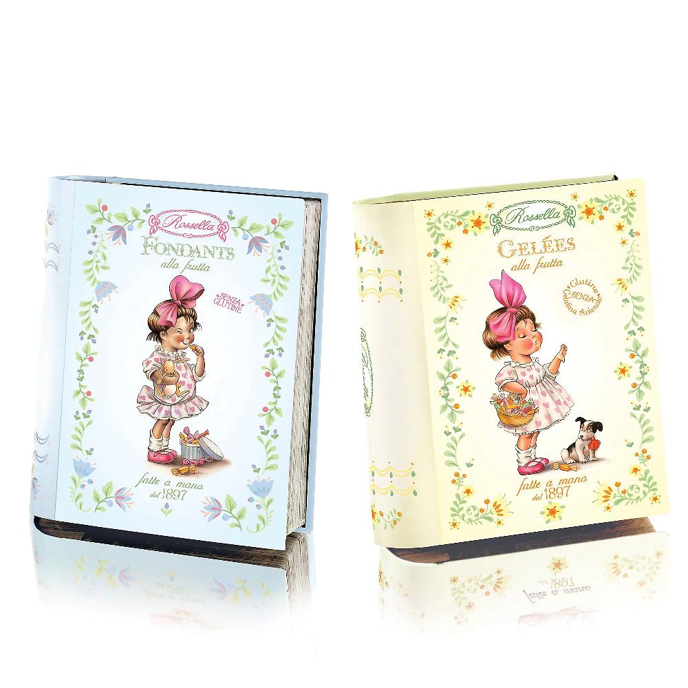 QVC Caramelle Rossella Kit Fondant/gelatine in scatola-libro di latta